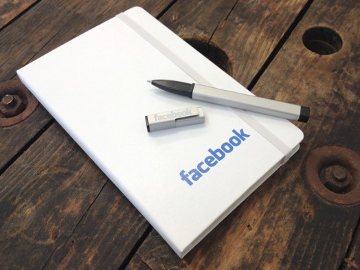 facebook moleskine notebook and pen