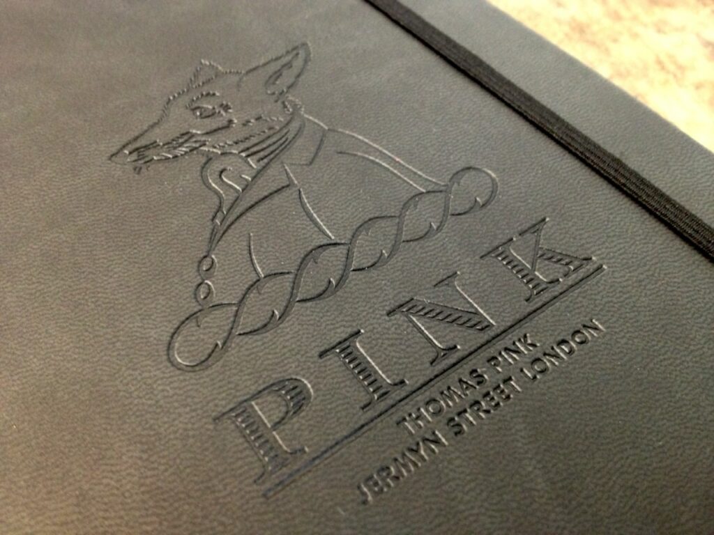 Company branded notepads and pencils for Thomas Pink - Noted in Style