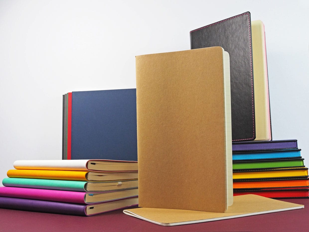 Just a small selection of the vegan notebooks that we can brand for your business